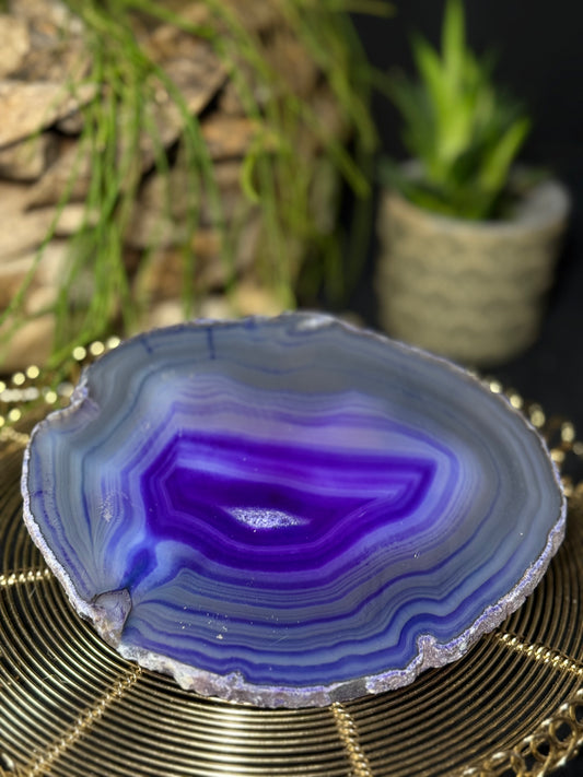 Achat Geode - Scheibe violett - Intuition, Transformation & innere Harmonie
