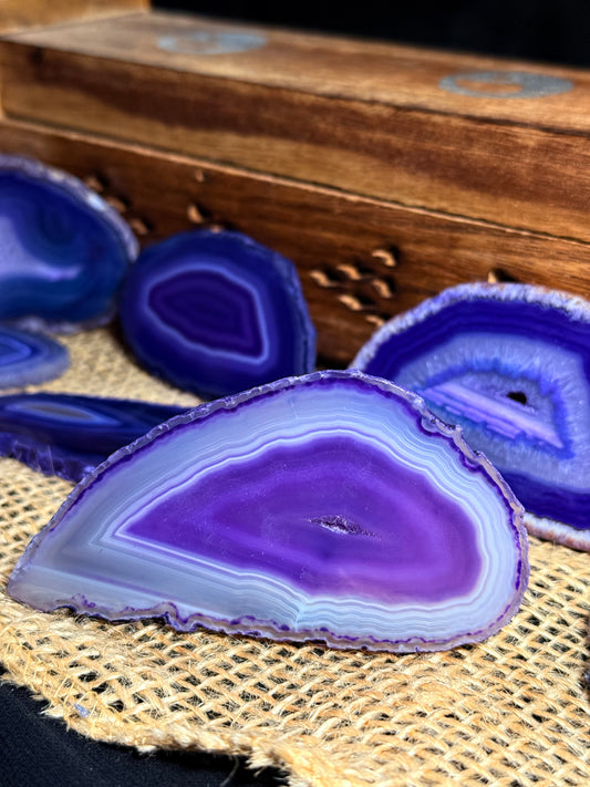 Achat Scheiben ( Mini- Geoden) violett - Harmonie, Schutz & Energieausgleich