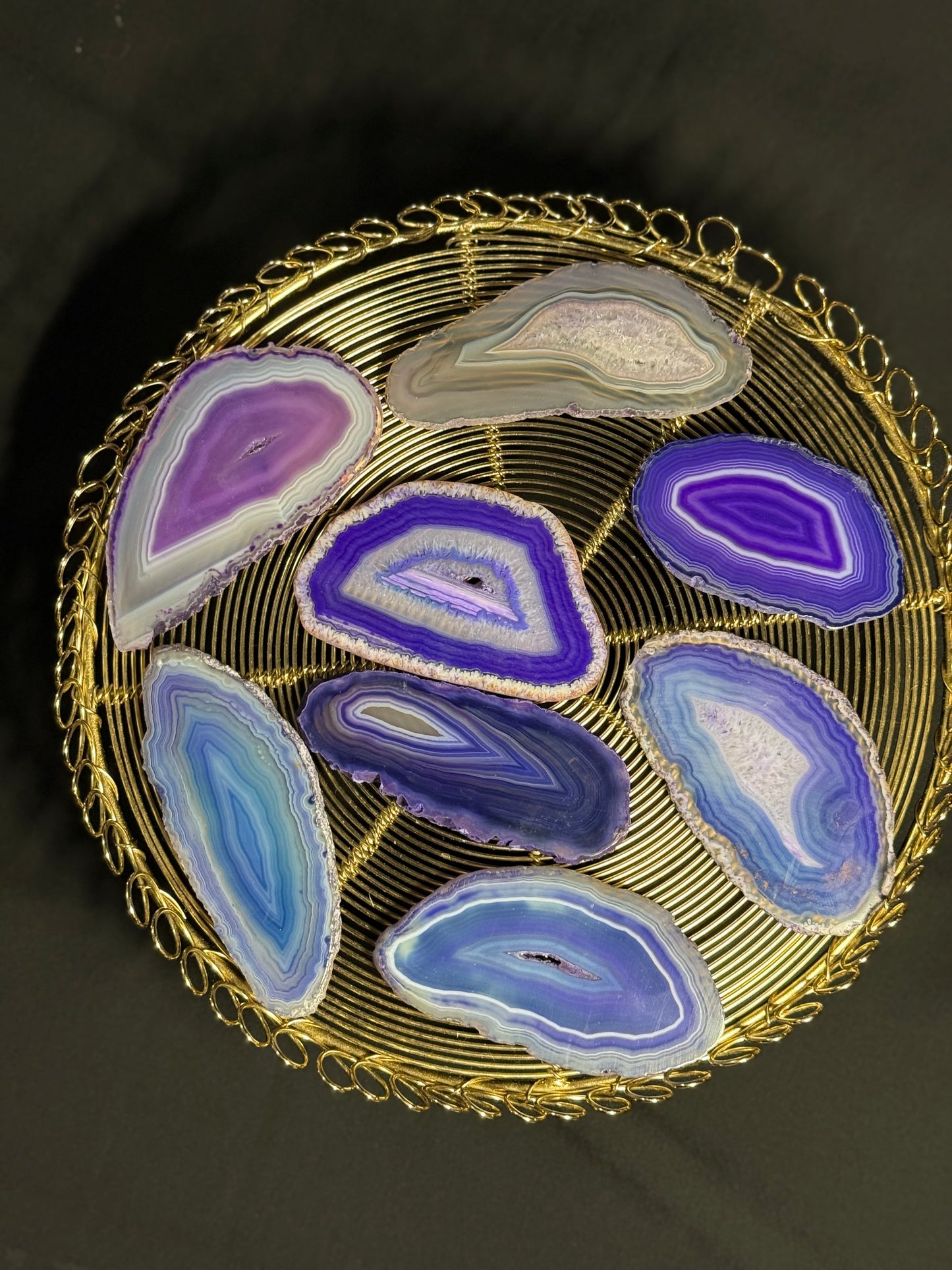 Achat Scheiben ( Mini- Geoden) violett - Harmonie, Schutz & Energieausgleich