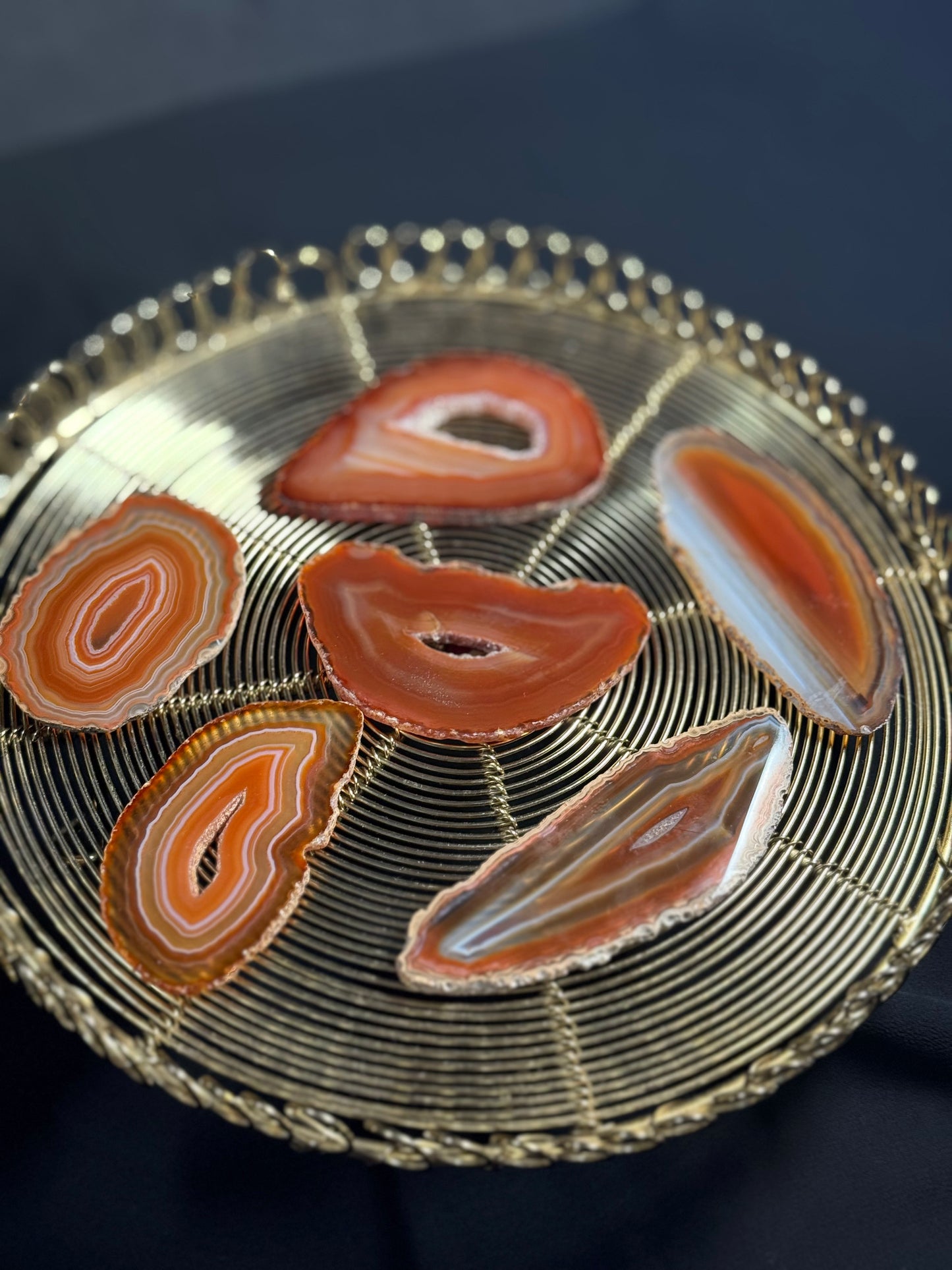 Achat - Scheiben (Mini-Geoden) rotbraun-  Energie des Feuers & der Erdung