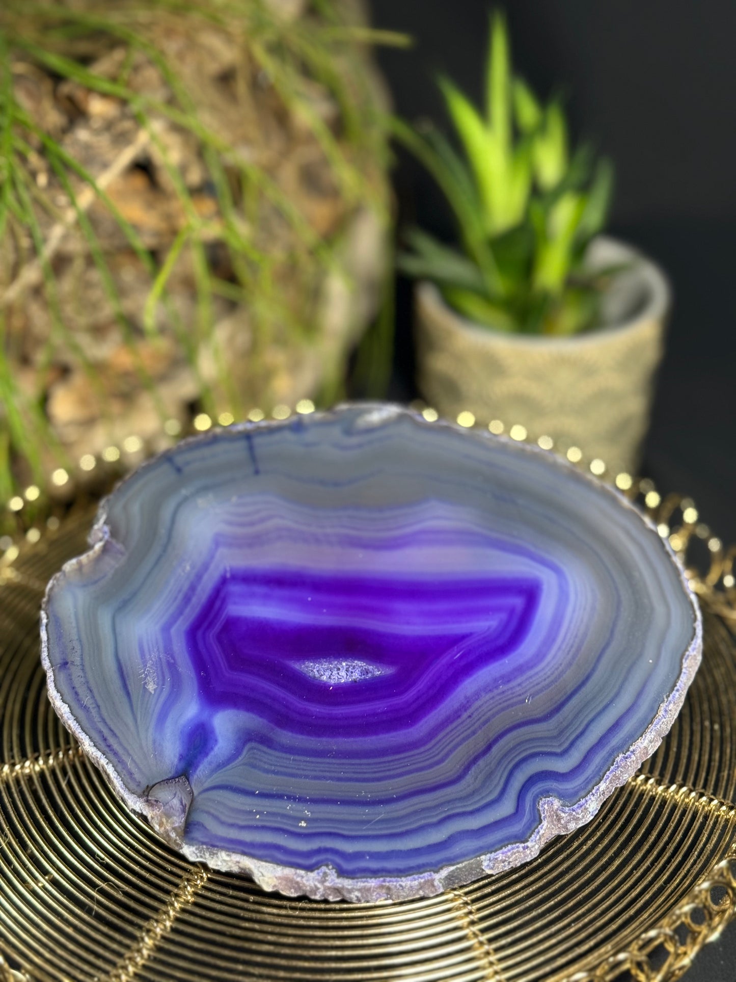 Achat Geode -  Scheibe violett - Intuition, Transformation & innere Harmonie